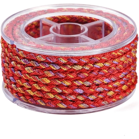 1roll 1 Roll 8.75 Yards(8m) 5mm 12-Ply Nylon Cord Bead Thread Stringing Materials for DIY Bracelets Necklace Beading Jewelry Making and Crafts 1roll Red