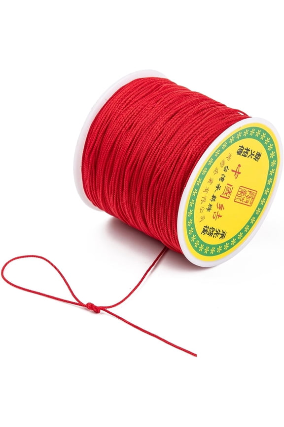 1roll 1 Roll 98.42 Yards(90m) 0.8mm Chinese Knot Nylon Thread Bead Thread Chinese Knot Nylon Thread Stringing Materials for DIY Bracelets Necklace Beading Jewelry Making and Crafts Red