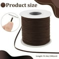 thumbnail image 1 of 1roll 100 Yards Single Face Velvet Ribbon Polester Ribbons Garment Accessory Coconut Brown 1/8 inch(4mm), 1 of 9