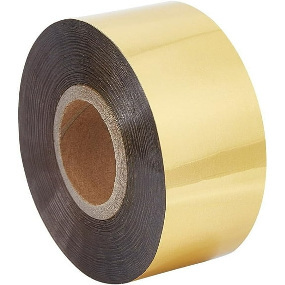 1roll 120m*30mm Hot Stamping Foil Paper Gold Metallic Paper Foil Heat Transfer Foil Paper Elegance Printer Craft Paper for Leather Bronzing Machine PU Heat Transfer Anodized Gilded Gold