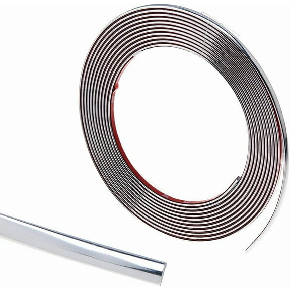 1roll 16.4ft Peel and Stick Trim 6mm Width Molding Trim for Walls Waterproof Flexible and Self Adhesive Trim for Borders Backsplash Tile Edge 5m/roll Silver