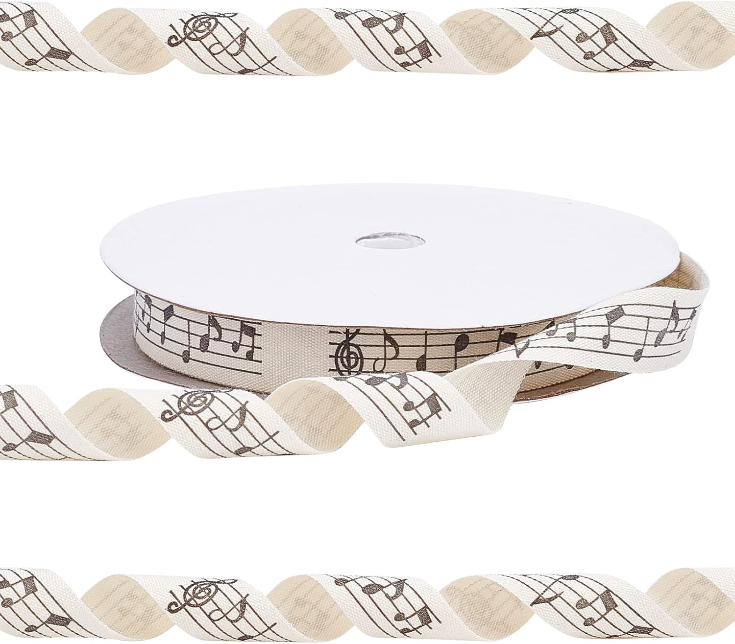 Note With A Ribbon 1roll 20 Yard Music Note Ribbon Phonogram Printed Craft Ribbon Cream ...