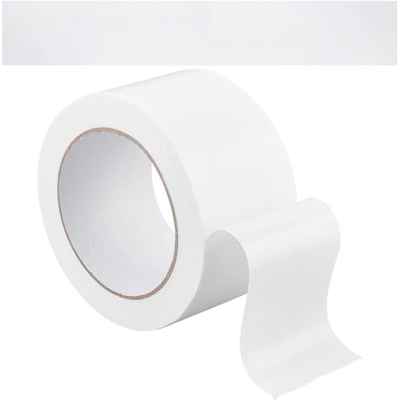 1roll 20m x 60mm Bookbinding Repair Tape White Fabric Tape Adhesive Duct Tape Safe Cloth Library Book Seam Sealing Hinging Craft Tape for Webbing Repair Camouflage