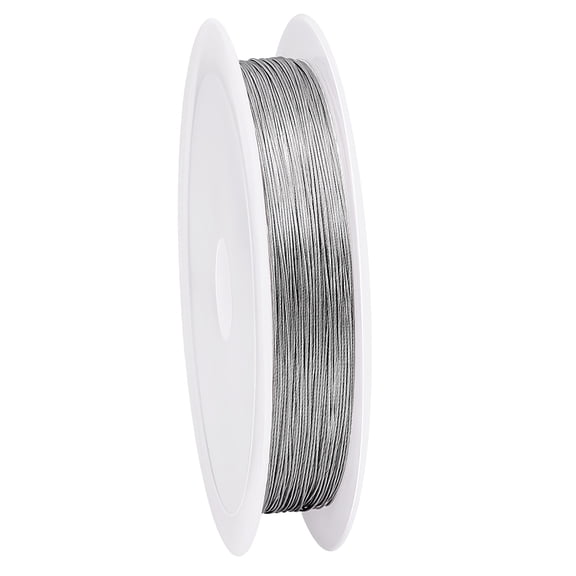 1roll 304 Stainless Steel Wires Round Stainless Steel color 0.38mm about 65.62 Feet(20m)/Roll