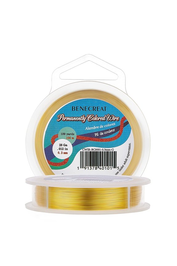 1roll 328 Feet Gold Jewelry Wire 28 Gauge Resistant Copper Beading Wire for Jewelry Craft Making Gem Pendant Wrapping Model Making