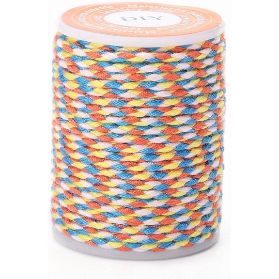 1roll 4-Ply Polycotton Cord Handmade Macrame Cotton Rope for String Wall Hangings Plant Hanger DIY Craft String Knitting Colorful 1.5mm About 4.3 Yards(4m)/roll