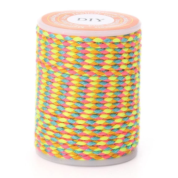 1roll 4-Ply Polycotton Cord Handmade Macrame Rope for String Wall Hangings Plant Hanger Craft String Knitting Yellow 1.5mm about 4.3 yards(4m)/roll