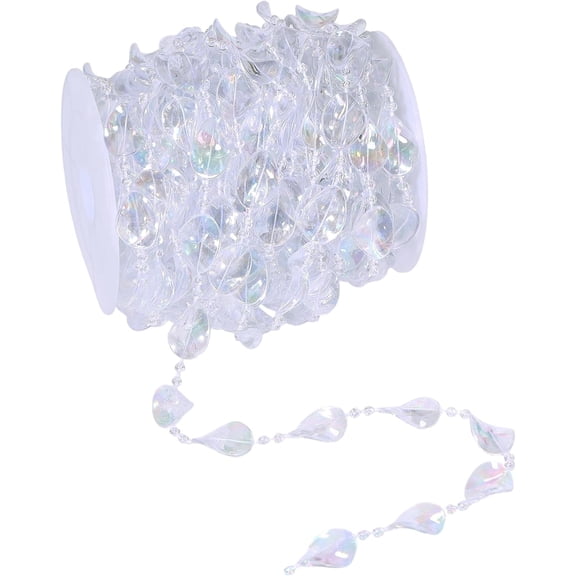 1roll 62 Feet Beaded Garland Clear Bead Curtain Glass Door String for Living Room Wedding Party Decoration