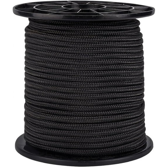 1roll 6mm Parachute Cord 54 Yards Nylon Rope Black para Cord Blinds String Lift Shade Cord Plant Cord for Camping Clothsline Windows Repair Gardening Hiking Outdoor Activities