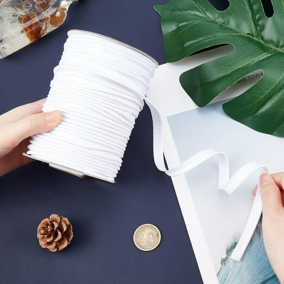 1roll 70 Yards Single Fold Bias Tape 10mm Maxi Piping Trim Cords Polyester Bias Satin Ribbon with Paper Spool for Sewing Trimming Stitching Molding Hemming Quilting Craft Decorating Gainsboro