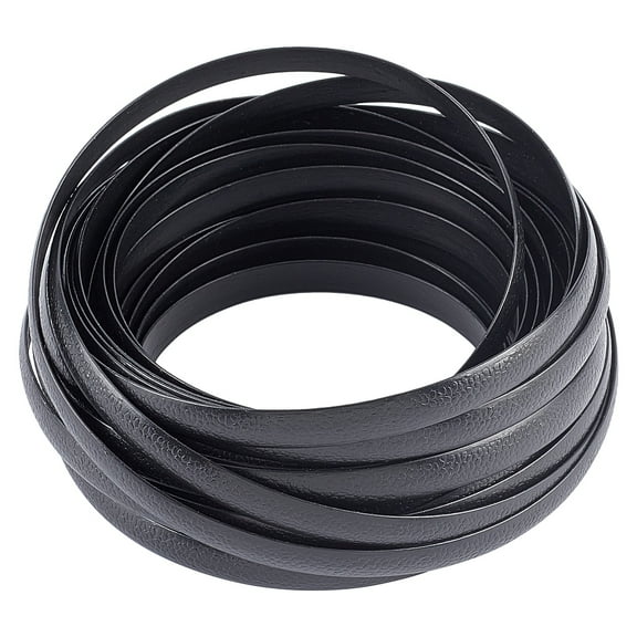 1roll 8mm x 10m Rattan Weaving Wicker Repair Material Synthetic Rattan Plastic Flat Polyethylene Woven Knit Vinyl for Repair DIY Home Furniture Chair Table Storage Basket Weaving Crafts(Black