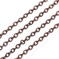 thumbnail image 1 of 1roll Brass Cable Chains Soldered Cadmium Free & Nickel Free & Lead Free with Spool Flat Oval Red Copper 2x1.8x0.2mm about 9.84 Feet(3m)/Roll, 1 of 4