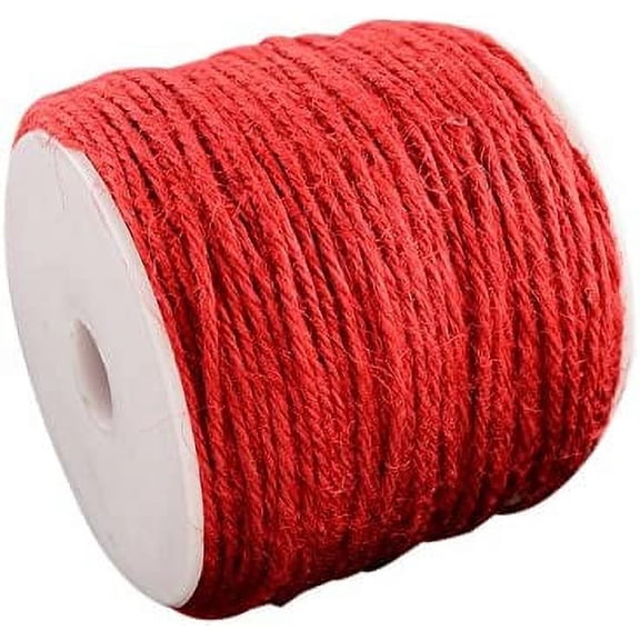 1roll Colored Jute Cord Jute String Jute Twine 3-Ply for Jewelry Making Red 2mm 109.36 yards(100m)/roll