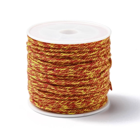 1roll Cotton Braid Thread with Spool Round Coral 1.2mm about 21.87 Yards(20m)/Roll