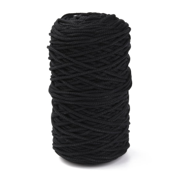 1roll Cotton String Threads for DIY Crafts Gift Wrapping and Jewelry Making Black 3mm about 150m/roll