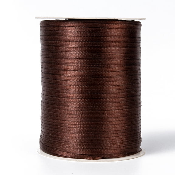 1roll Double Face Satin Ribbon Polyester Ribbon Saddle Brown 1/8 inch(3mm) wide about 880yards/roll(804.672m/roll)