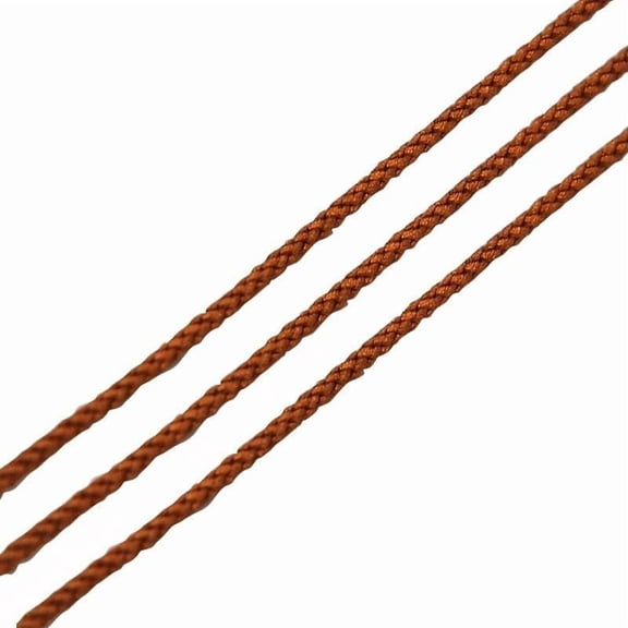 1roll Eco-Friendly Dyed Round Nylon Cotton Cords Threads Saddle Brown 1mm 20yards/roll