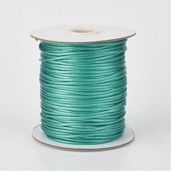 1roll Eco-Friendly Korean Waxed Polyester Cord Light Sea Green 0.5mm about 169.51~174.98 Yards(155~160m)/Roll