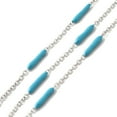 thumbnail image 1 of 1roll Enamel Column Link Chains with 304 Stainless Steel Cable Chains Unwelded with Spool Deep Sky Blue 14~17x2~3mm and 1.5x2x0.5mm about 32.81 Feet(10m)/Roll, 1 of 4