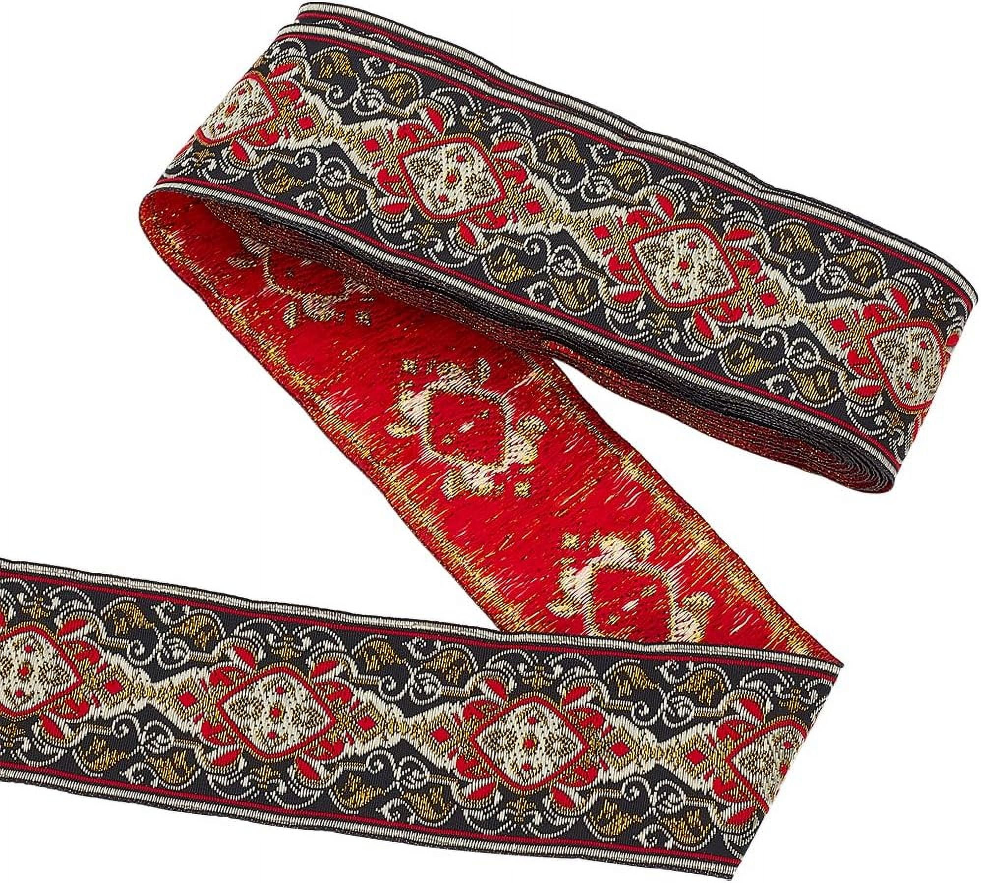 1roll Ethnic style Embroidery Polyester Ribbons Jacquard Ribbon ...