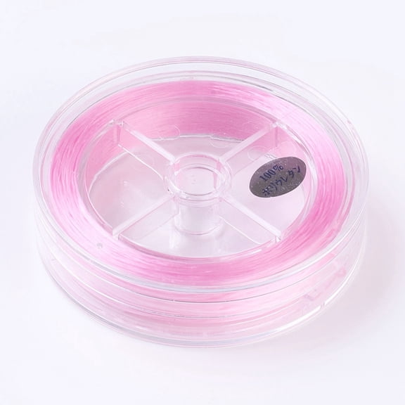 1roll Flat Elastic String Elastic Beading Thread for Stretch Bracelet Making Pearl Pink 1x0.5mm about 87.48 yards(80m)/roll