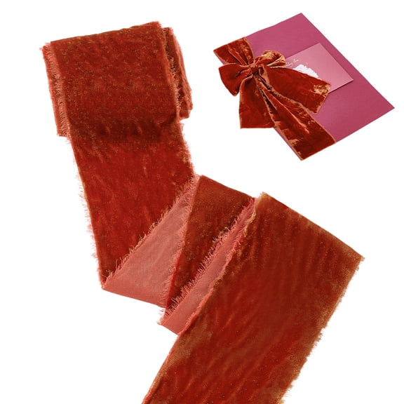 1roll Flat Velvet Ribbons Raw Edged Ribbons Clothes Accessories Dark Red 3 inch(75mm) about 3 Yards/Roll