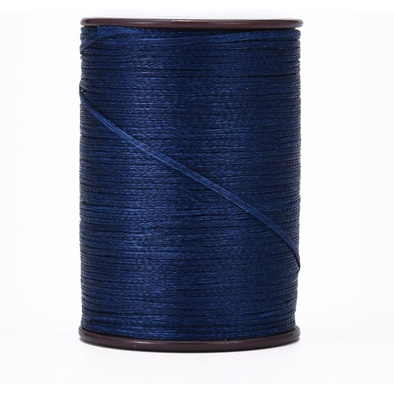 1roll Flat Waxed Thread String Micro Macrame Cord for Leather Sewing Stitching Marine Blue 0.8mm 109.36 yards(100m)/roll