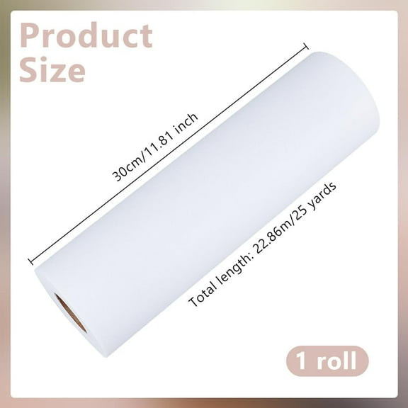 1roll Fusible Tear Away Stabilizer Non-Woven Interlining Embroidery Fabric White 300mm 25 yards/roll