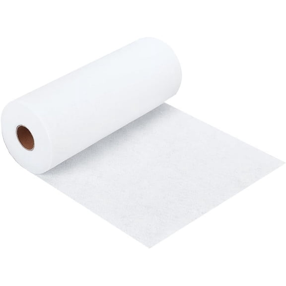 1roll Hot Melt Adhesive Interfacing Fusible Fleece Interfacing Clothing Accessories White 30x0.05cm about 10 yards/roll