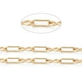 thumbnail image 1 of 1roll Ion Plating(IP) 304 Stainless Steel Link Chains Paperclip Chains Soldered with Spool Golden Square Link: 1.8x5x0.5mm 8 Sharped Link: 2.1x4.6x0.5mm about 65.61 Feet(20m)/roll Gold, 1 of 1