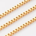 thumbnail image 1 of 1roll Ion Plating(IP) 304 Stainless Steel Venetian Chains box Chains Unwelded with Spool Golden 2mm about 32.8 Feet(10m)/roll, 1 of 3