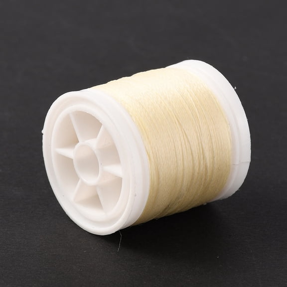 1roll Luminous Polyester Cords Round Antique White 0.1mm about 109.36 Yards(100m)/Roll