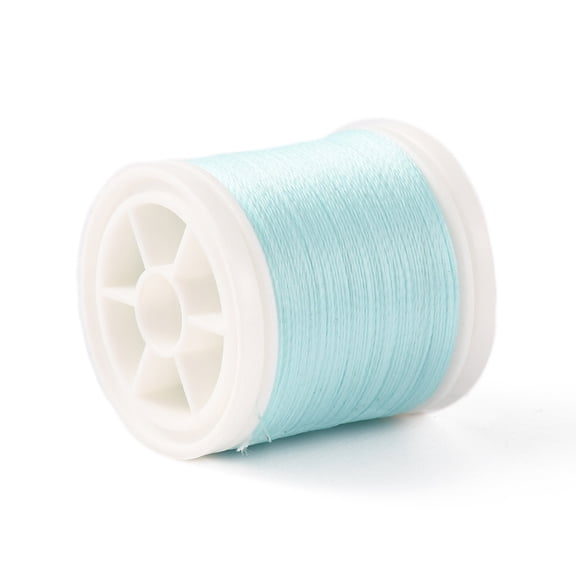 1roll Luminous Polyester Cords Round Pale Turquoise 0.1mm about 109.36 Yards(100m)/Roll