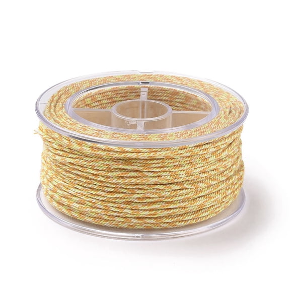 1roll Macrame Cord Rope with Plastic Reel for Wall Hanging Crafts Gift Wrapping Pale Goldenrod 1.2mm about 26.25 Yards(24m)/Roll