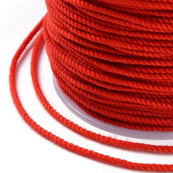 1roll Macrame Cord Rope with Plastic Reel for Wall Hanging Crafts Gift Wrapping Red 1.2mm about 54.68 Yards(50m)/Roll