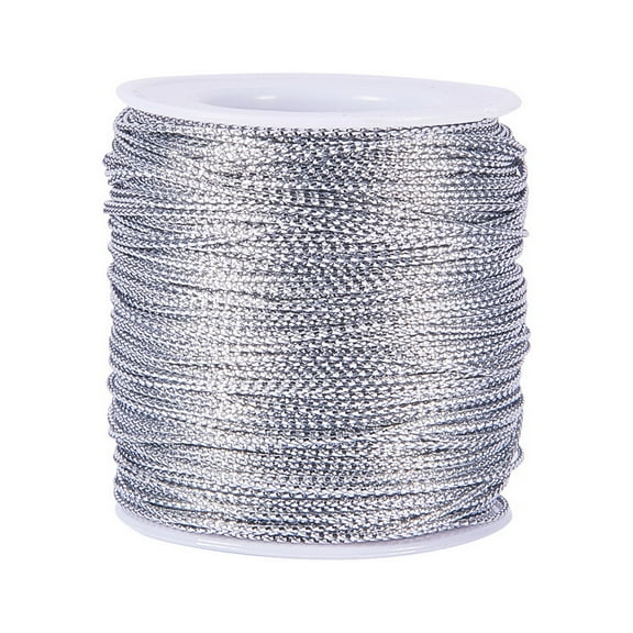 1roll Metallic Cord Silver 2mm 43.74 yards(40m)/roll for DIY
