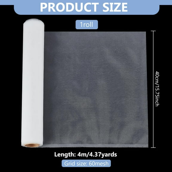 1roll Nylon Mesh Fabric for Paint Filter White 400mm 60mesh