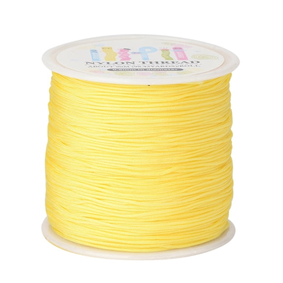 1roll Nylon Thread Champagne Yellow 0.8mm about 98.43yards/roll(90m/roll)