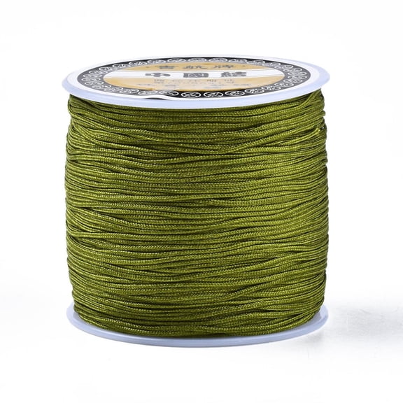 1roll Nylon Thread Chinese Knotting Cord Olive Drab 0.8mm about 109.36 yards(100m)/roll 1roll