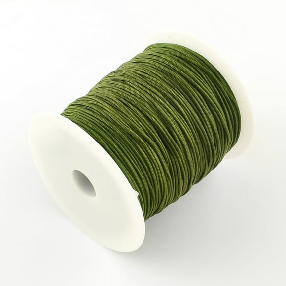 1roll Nylon Thread Dark Olive Green 1mm about 153.1 yards(140m)/roll