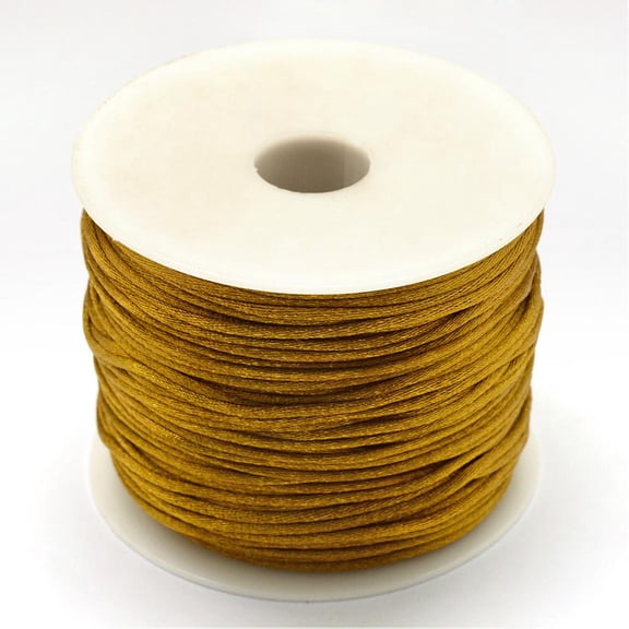 1roll Nylon Thread Rattail Satin Cord Dark Goldenrod 1.5mm about 100yards/roll(300 feet/roll)