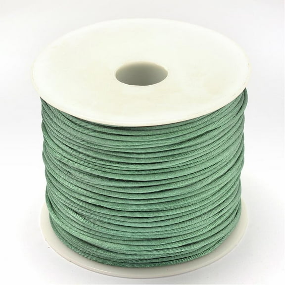 1roll Nylon Thread Rattail Satin Cord Dark Sea Green 1.5mm about 100yards/roll(300 feet/roll)