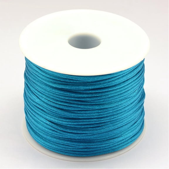 1roll Nylon Thread Rattail Satin Cord Dodger Blue 1.0mm about 76.55 yards(70m)/roll