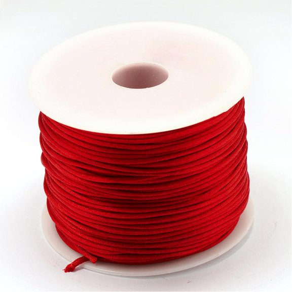 1roll Nylon Thread Rattail Satin Cord Red 1.5mm about 100yards/roll(300 feet/roll)