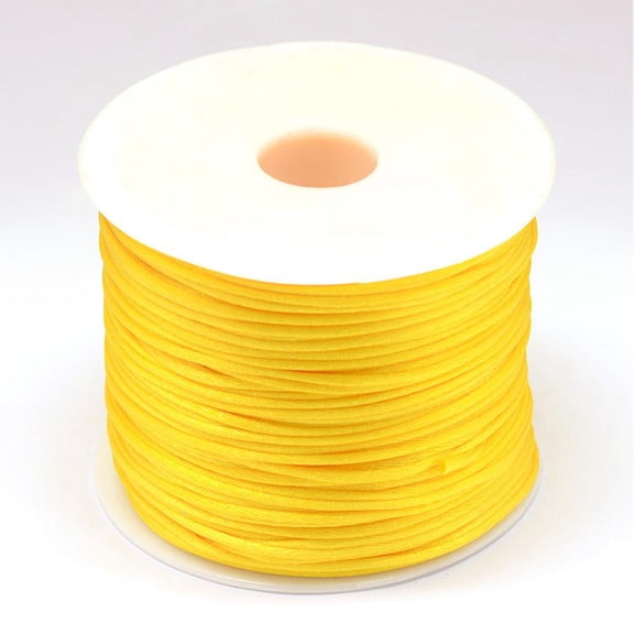 1roll Nylon Thread Rattail Satin Cord golden 1.0mm about 76.55 yards/roll