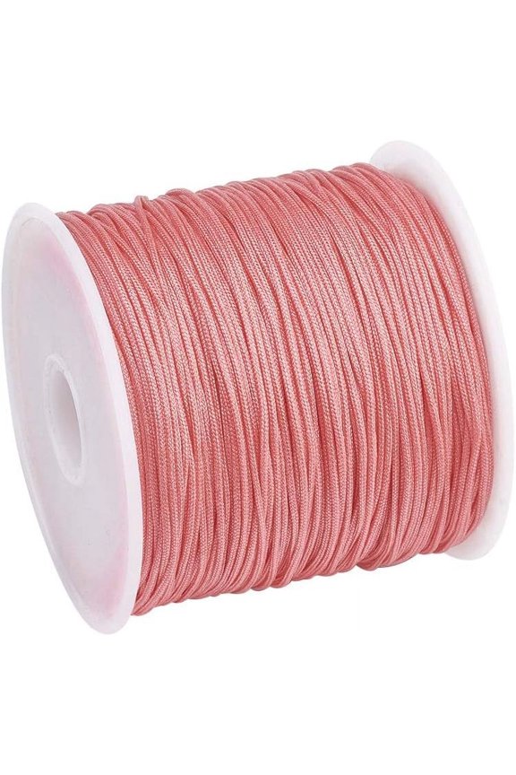 1roll Nylon Threads Chinese Knotting Cords for Jewelry Making Macrame Craft Salmon 0.8mm 49.21 yards(45m)/roll