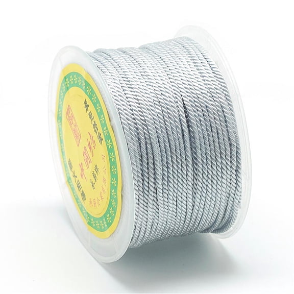 1roll Nylon Threads Milan Cords/Twisted Cords Gray 1.5~2mm about 54.68 yards(50m)/roll