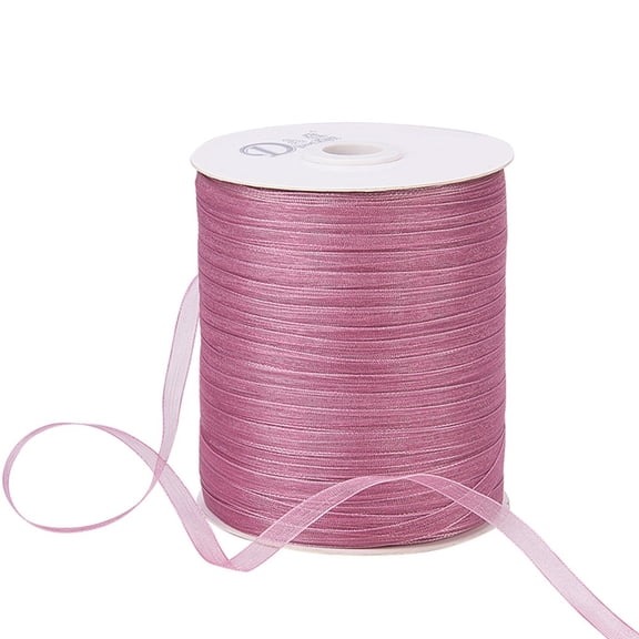 1roll Organza Ribbon Flamingo 1/4 inch(6mm) 500yards/Roll(457.2m/Roll) DIY