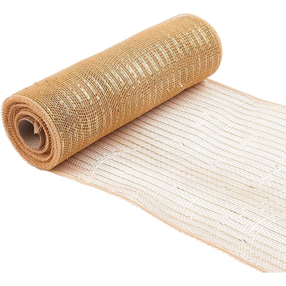 1roll PP Christmas Poly Mesh Ribbon Rolls for DIY Christmas Projects Wreaths Party Decorations Packaging Crafts Goldenrod 260x0.5mm 26 yards/roll DIY