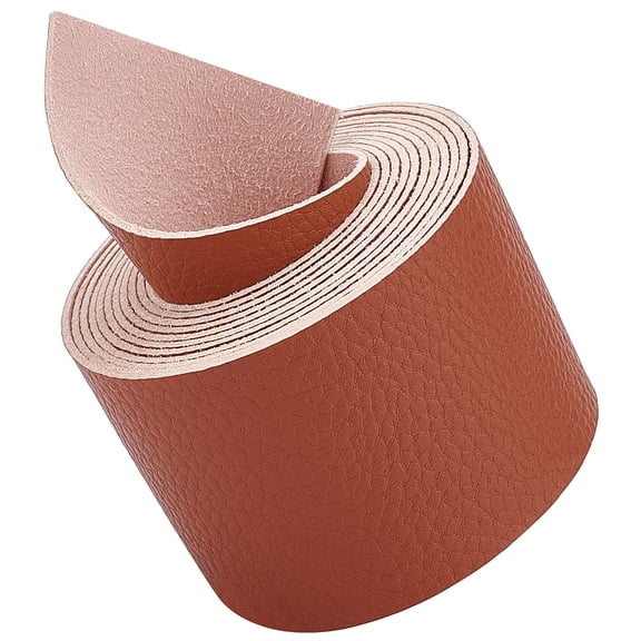 1roll PU Leather Fabric Plain Lychee Fabric for Shoes Bag Sewing Patchwork DIY Craft Appliques Saddle Brown 5x0.15cm